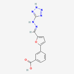 molecular formula C13H10N6O3 B1244640 3-[5-[(E)-(1H-tetrazol-5-ylhydrazono)methyl]-2-furyl]benzoic acid 