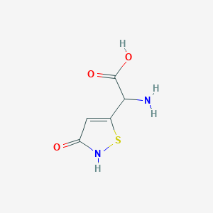 molecular formula C5H6N2O3S B1244642 5-Isothiazoleacetic acid, alpha-amino-2,3-dihydro-3-oxo- 