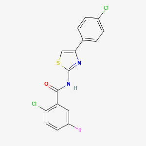 2-chloro-N-[4-(4-chlorophenyl)-1,3-thiazol-2-yl]-5-iodobenzamide