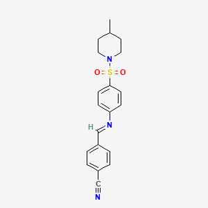 4-[(E)-({4-[(4-methylpiperidin-1-yl)sulfonyl]phenyl}imino)methyl]benzonitrile