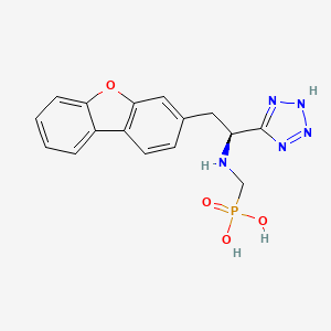 molecular formula C16H16N5O4P B1244655 [[(1S)-2-dibenzofuran-3-yl-1-(2H-tetrazol-5-yl)ethyl]amino]methylphosphonic acid 