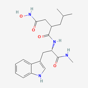 molecular formula C20H28N4O4 B1244656 N'-hydroxy-N-[(2S)-3-(1H-indol-3-yl)-1-(methylamino)-1-oxopropan-2-yl]-2-(2-methylpropyl)butanediamide 