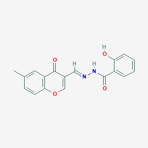 molecular formula C18H14N2O4 B1244668 2-hydroxy-N'-[(E)-(6-methyl-4-oxo-4H-chromen-3-yl)methylidene]benzohydrazide 