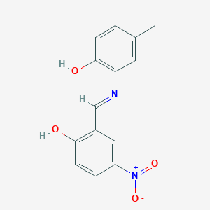 molecular formula C14H12N2O4 B12446770 6-[(2-Hydroxy-5-methylanilino)methylidene]-4-nitrocyclohexa-2,4-dien-1-one 