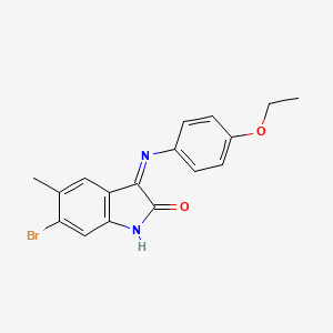 molecular formula C17H15BrN2O2 B12446800 6-Bromo-3-(4-ethoxyphenylimino)-methyl-1,3-dihydroindol-2-one 