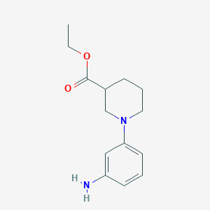 molecular formula C14H20N2O2 B12446829 1-(3-Amino-phenyl)-piperidine-3-carboxylic acid ethyl ester CAS No. 889947-80-2