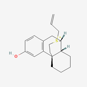 molecular formula C19H25OS+ B1244684 (1R,9R,10R)-17-prop-2-enyl-17-thioniatetracyclo[7.5.3.01,10.02,7]heptadeca-2(7),3,5-trien-4-ol 