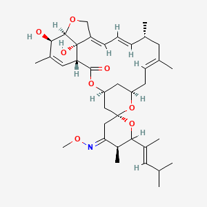molecular formula C37H53NO8 B1244690 (1R,4S,4'E,5'S,6R,8R,10E,13R,14E,16E,20R,21R,24S)-21,24-dihydroxy-4'-methoxyimino-5',11,13,22-tetramethyl-6'-[(E)-4-methylpent-2-en-2-yl]spiro[3,7,19-trioxatetracyclo[15.6.1.14,8.020,24]pentacosa-10,14,16,22-tetraene-6,2'-oxane]-2-one 