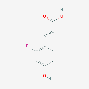 molecular formula C9H7FO3 B12446927 (2E)-3-(2-Fluoro-4-hydroxyphenyl)prop-2-enoic acid 