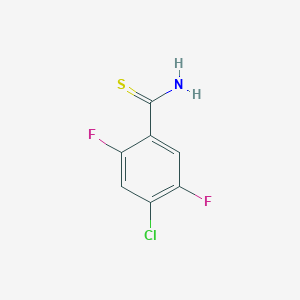 molecular formula C7H4ClF2NS B12447096 4-Chloro-2,5-difluorobenzenecarbothioamide 