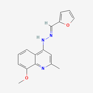 molecular formula C16H15N3O2 B1244723 N-[(E)-furan-2-ylmethylideneamino]-8-methoxy-2-methylquinolin-4-amine 