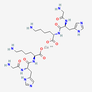 molecular formula C28H46CuN12O8 B1244728 Bisprezatide copper 