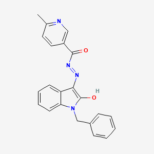 N'-[(3E)-1-benzyl-2-oxo-1,2-dihydro-3H-indol-3-ylidene]-6-methylpyridine-3-carbohydrazide