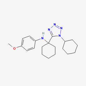 molecular formula C20H29N5O B12447543 N-[1-(1-cyclohexyl-1H-tetrazol-5-yl)cyclohexyl]-4-methoxyaniline 