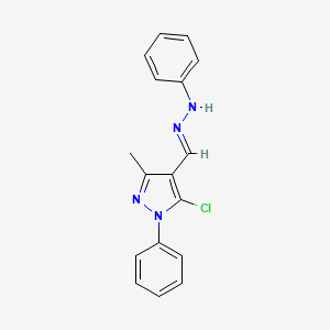 molecular formula C17H15ClN4 B1244757 5-chloro-3-methyl-1-phenyl-1H-pyrazole-4-carbaldehyde 4-phenylhydrazone 
