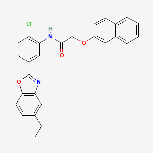 N-{2-chloro-5-[5-(propan-2-yl)-1,3-benzoxazol-2-yl]phenyl}-2-(naphthalen-2-yloxy)acetamide