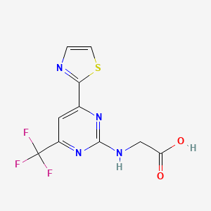 N-[6-(Thiazol-2-yl)-4-(trifluoromethyl)pyrimidin-2-yl]glycine