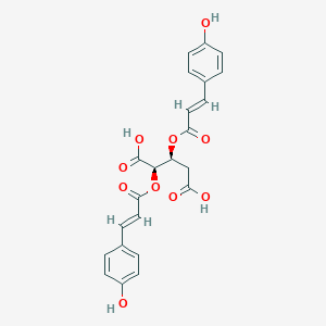 molecular formula C23H20O10 B1244781 2-Deoxy-3,4-Bis-O-[3-(4-Hydroxyphenyl)propanoyl]-L-Threo-Pentaric Acid 