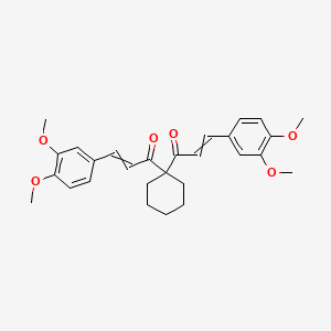 (2E)-3-(3,4-dimethoxyphenyl)-1-{1-[(2E)-3-(3,4-dimethoxyphenyl)prop-2-enoyl]cyclohexyl}prop-2-en-1-one