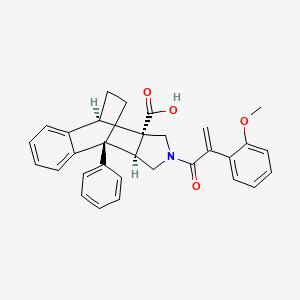 molecular formula C31H29NO4 B1244785 (1R,8R,9S,13S)-11-[2-(2-methoxyphenyl)prop-2-enoyl]-1-phenyl-11-azatetracyclo[6.5.2.02,7.09,13]pentadeca-2,4,6-triene-9-carboxylic acid 