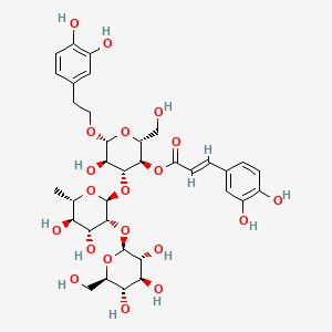 molecular formula C35H46O20 B1244795 [(2R,3R,4R,5R,6R)-4-[(2S,3R,4R,5R,6S)-4,5-二羟基-6-甲基-3-[(2S,3R,4S,5S,6R)-3,4,5-三羟基-6-(羟甲基)氧杂环-2-基]氧杂环-2-基]氧基-6-[2-(3,4-二羟基苯基)乙氧基]-5-羟基-2-(羟甲基)氧杂环-3-基] (E)-3-(3,4-二羟基苯基)丙-2-烯酸 