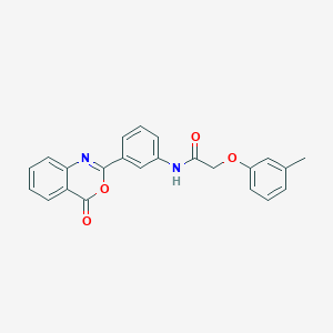 2-(3-methylphenoxy)-N-[3-(4-oxo-3,1-benzoxazin-2-yl)phenyl]acetamide