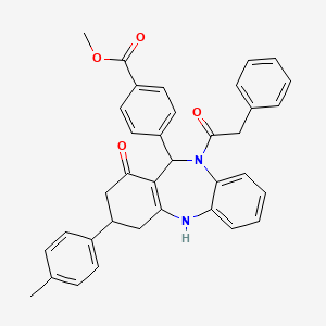 methyl 4-[1-hydroxy-3-(4-methylphenyl)-10-(phenylacetyl)-3,4,10,11-tetrahydro-2H-dibenzo[b,e][1,4]diazepin-11-yl]benzoate