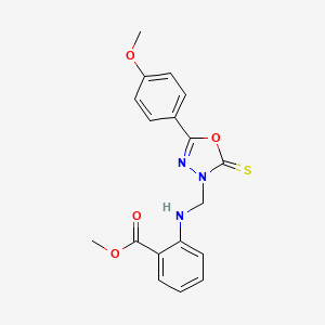 methyl 2-({[5-(4-methoxyphenyl)-2-thioxo-1,3,4-oxadiazol-3(2H)-yl]methyl}amino)benzoate