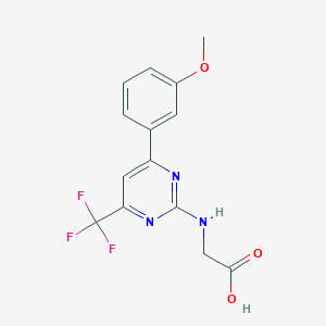 N-[6-(3-Methoxyphenyl)-4-(trifluoromethyl)pyrimidin-2-yl]glycine