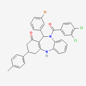 [11-(3-bromophenyl)-1-hydroxy-3-(4-methylphenyl)-2,3,4,11-tetrahydro-10H-dibenzo[b,e][1,4]diazepin-10-yl](3,4-dichlorophenyl)methanone