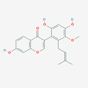 molecular formula C21H20O6 B1244829 7,4',6'-Trihydroxy-3'-methoxy-2'-prenylisoflavone 
