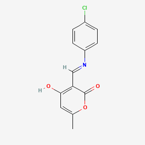 (3Z)-3-{[(4-chlorophenyl)amino]methylidene}-6-methyl-2H-pyran-2,4(3H)-dione