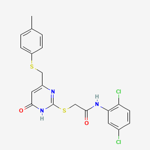 molecular formula C20H17Cl2N3O2S2 B12448354 N-(2,5-dichlorophenyl)-2-[[6-[(4-methylphenyl)sulfanylmethyl]-4-oxo-1H-pyrimidin-2-yl]sulfanyl]acetamide 