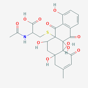 molecular formula C24H25NO11S B1244845 3-[(4a,6,8,12a,12b-pentahydroxy-3-methyl-1,7,12-trioxo-5,6-dihydro-4H-benzo[a]anthracen-6a-yl)sulfanyl]-2-acetamidopropanoic acid 