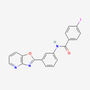 molecular formula C19H12IN3O2 B12448529 4-iodo-N-[3-([1,3]oxazolo[4,5-b]pyridin-2-yl)phenyl]benzamide 