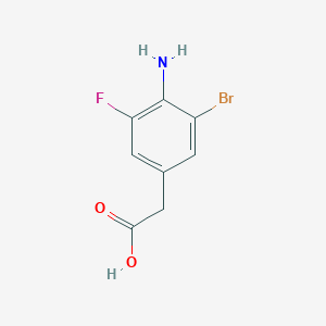 molecular formula C8H7BrFNO2 B12448537 2-(4-Amino-3-bromo-5-fluorophenyl)acetic acid 