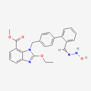 molecular formula C25H24N4O4 B12448545 Methyl 2-ethoxy-3-[(2'-{[(hydroxyamino)imino]methyl}-[1,1'-biphenyl]-4-yl)methyl]-1,3-benzodiazole-4-carboxylate 