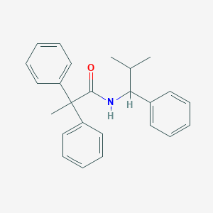 molecular formula C25H27NO B12448568 N-(2-methyl-1-phenylpropyl)-2,2-diphenylpropanamide 