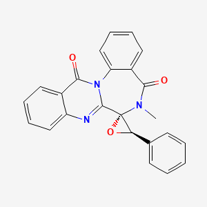 molecular formula C24H17N3O3 B1244878 (2S,3R)-6'-methyl-3-phenylspiro[oxirane-2,7'-quinazolino[3,2-a][1,4]benzodiazepine]-5',13'-dione 