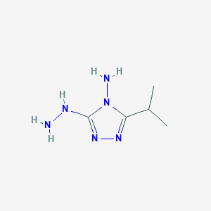 molecular formula C5H12N6 B1244879 3-Hydrazinyl-5-propan-2-yl-1,2,4-triazol-4-amine 
