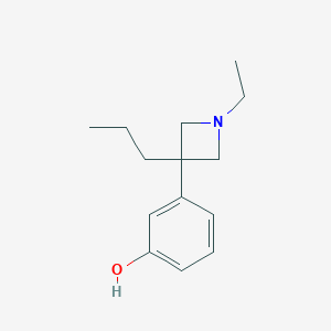 molecular formula C14H21NO B012449 Phenol, 3-(1-ethyl-3-propyl-3-azetidinyl)- CAS No. 19832-37-2