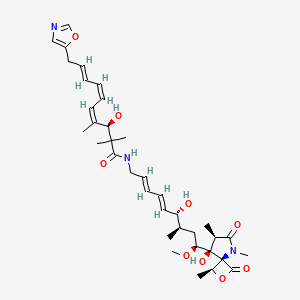 molecular formula C36H51N3O9 B1244930 [(3R,4Z,6Z,8E)-3-羟基-N-[(2E,4E,6R,7R,9S)-6-羟基-9-[(1S,4S,7R,8S)-8-羟基-1,5,7-三甲基-3,6-二氧代-2-氧杂-5-氮杂螺[3.4]辛烷-8-基]-9-甲氧基-7-甲基壬-2,4-二烯基]-2,2,4-三甲基-10-(1,3-恶唑-5-基)癸-4,6,8-三烯酰胺] 