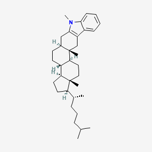 molecular formula C34H51N B1244934 N-甲基吲哚[3,2-b]-5α-胆甾-2-烯 