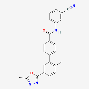 molecular formula C24H18N4O2 B1244949 N-(3-氰基苯基)-2'-甲基-5'-(5-甲基-1,3,4-恶二唑-2-基)-4-联苯甲酰胺 