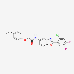 N-[2-(2-chloro-4,5-difluorophenyl)-1,3-benzoxazol-5-yl]-2-[4-(propan-2-yl)phenoxy]acetamide