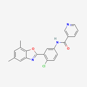 N-[4-chloro-3-(5,7-dimethyl-1,3-benzoxazol-2-yl)phenyl]pyridine-3-carboxamide