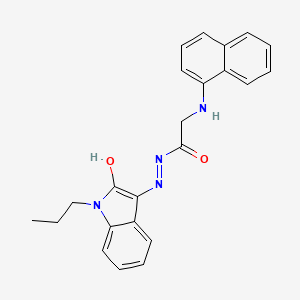 2-(naphthalen-1-ylamino)-N'-[(3Z)-2-oxo-1-propyl-1,2-dihydro-3H-indol-3-ylidene]acetohydrazide (non-preferred name)