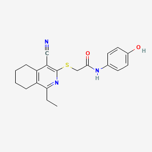 2-[(4-cyano-1-ethyl-5,6,7,8-tetrahydroisoquinolin-3-yl)sulfanyl]-N-(4-hydroxyphenyl)acetamide