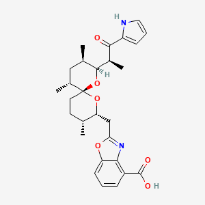 2-[[(2S,3R,5R,6S,8R,9R)-3,5,9-trimethyl-2-[(2S)-1-oxo-1-(1H-pyrrol-2-yl)propan-2-yl]-1,7-dioxaspiro[5.5]undecan-8-yl]methyl]-1,3-benzoxazole-4-carboxylic acid