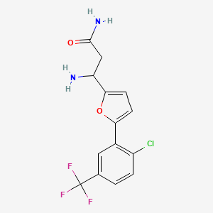 3-Amino-3-(5-(2-chloro-5-(trifluoromethyl)phenyl)furan-2-yl)propanamide